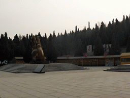 Statue of a hand at the southeastern side of the central square of the Nanshan Temple