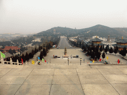 The central square and the western and eastern side of the Nanshan Temple, viewed from the second platform of the staircase to the Nanshan Great Buddha
