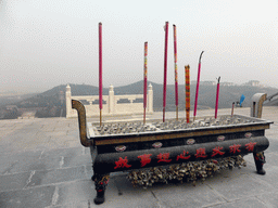 Incense burner on top of the staircase to the Nanshan Great Buddha