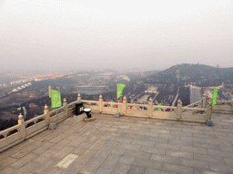 View from the highest platform on the second highest platform below the Nanshan Great Buddha, the Nanshan Temple and surroundings