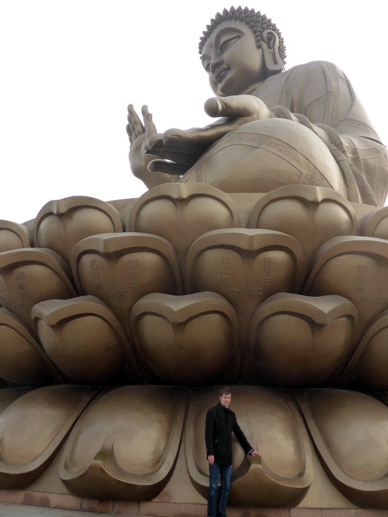 Tim at the front left side of the Nanshan Great Buddha