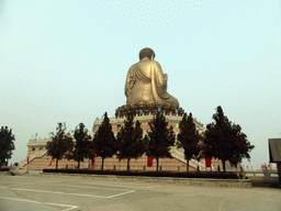 The back side of the Nanshan Great Buddha, viewed from the parking lot on the back