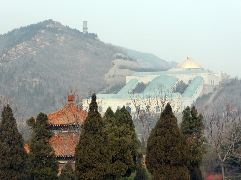 The Temple with the Jade Buddha, a pavilion and a pagoda, viewed from the Tang Dynasty Temple