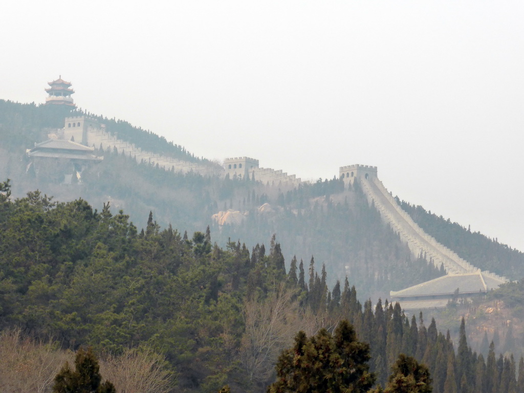 Large wall at the Nanshan Mountain Tourist Area, viewed from the Tang Dynasty Temple