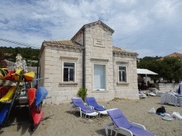Fish shop and butcher shop at the Plaa Dubrava Pracat beach