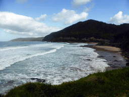 Coastline at the Cumberland River Holiday Park, viewed from a viewing point next to the Great Ocean Road