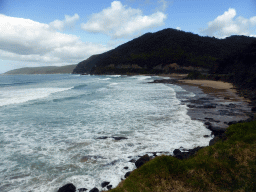 Coastline at the Cumberland River Holiday Park, viewed from a viewing point next to the Great Ocean Road