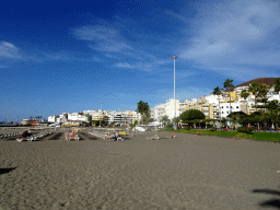 The western side of the Playa de Los Cristianos beach and the Chayofita Mountain
