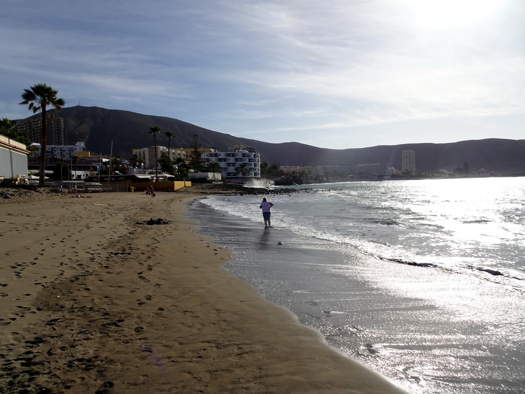 The eastern side of the Playa de Los Cristianos beach