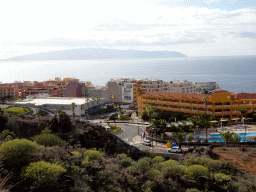 The town center and the island of La Gomera, viewed from the TF-454 road