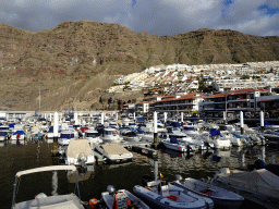 Boats in the Puerto de los Gigantes harbour, viewed from the Calle Poblado Marinero street