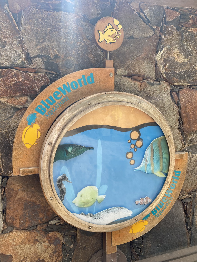 Sign in front of the Blue Reef Aquarium at the Palmitos Park