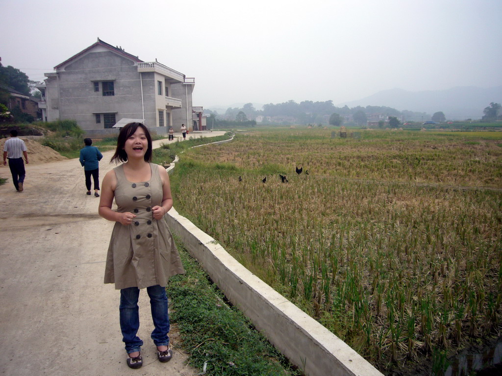 Miaomiao at the fields in her grandparents` village