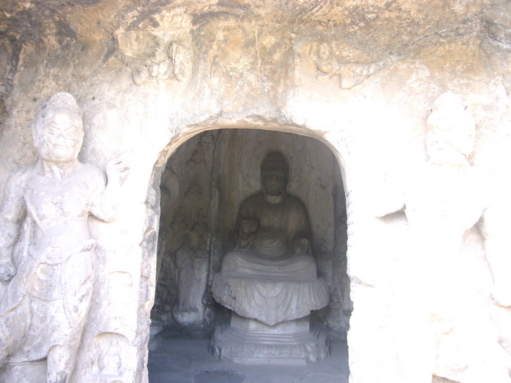 Cave with Buddha statue at the Longmen Grottoes