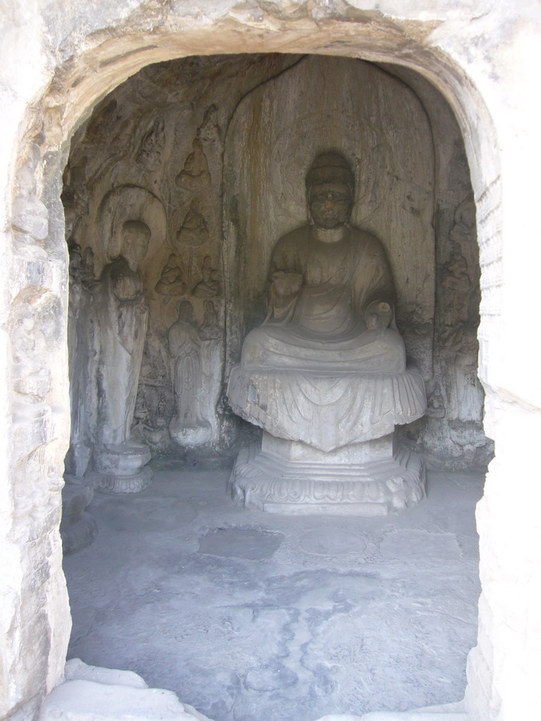 Cave with Buddha statue at the Longmen Grottoes