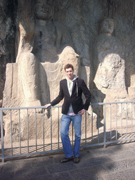Tim at the Three Buddha Cave at the Longmen Grottoes