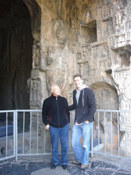 Tim and Miaomiao`s uncle at the 10,000 Buddha Cave at the Longmen Grottoes