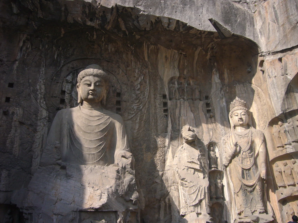 Vairocana Buddha and other statues at Fengxian Temple at the Longmen Grottoes