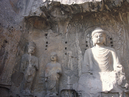 Vairocana Buddha and other statues at Fengxian Temple at the Longmen Grottoes