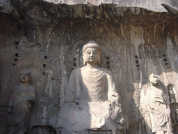 Vairocana Buddha and other statues at Fengxian Temple at the Longmen Grottoes