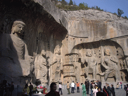 Vairocana Buddha and other statues at Fengxian Temple at the Longmen Grottoes