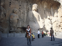 Miaomiao with Vairocana Buddha and other statues at Fengxian Temple at the Longmen Grottoes