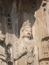 Statue at Fengxian Temple at the Longmen Grottoes
