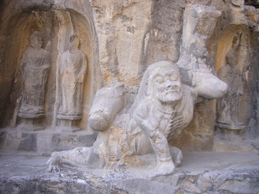 Statues at Fengxian Temple at the Longmen Grottoes