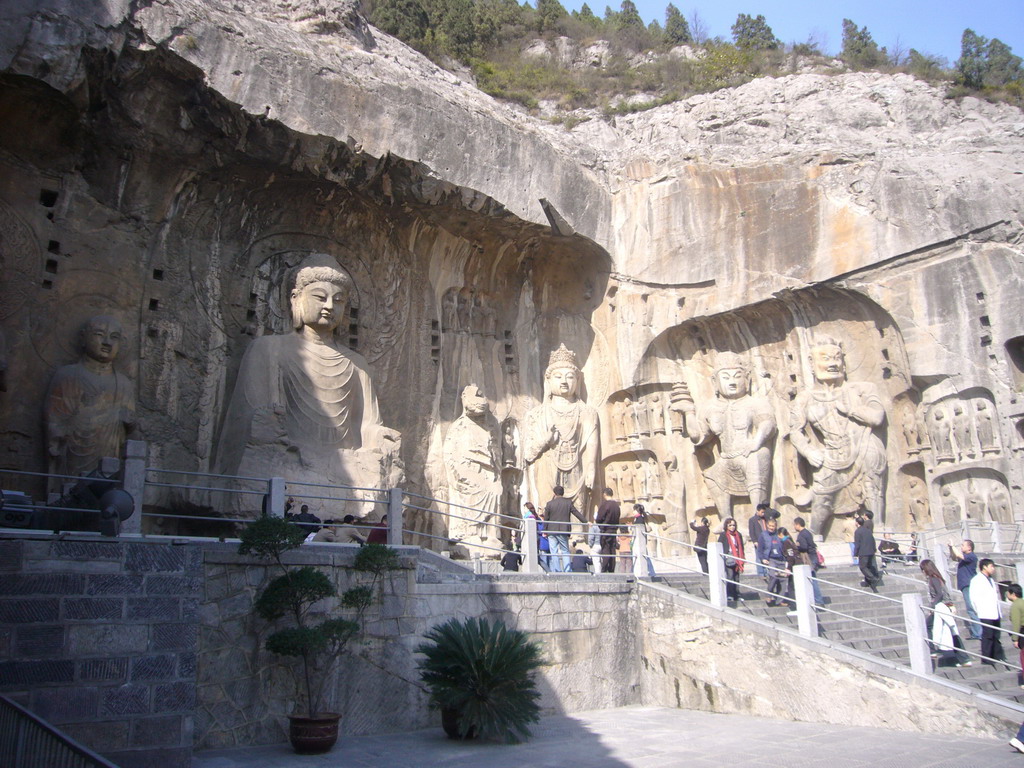 Vairocana Buddha and other statues at Fengxian Temple at the Longmen Grottoes