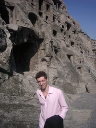 Tim at the west side of the Longmen Grottoes