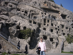 Tim at the west side of the Longmen Grottoes