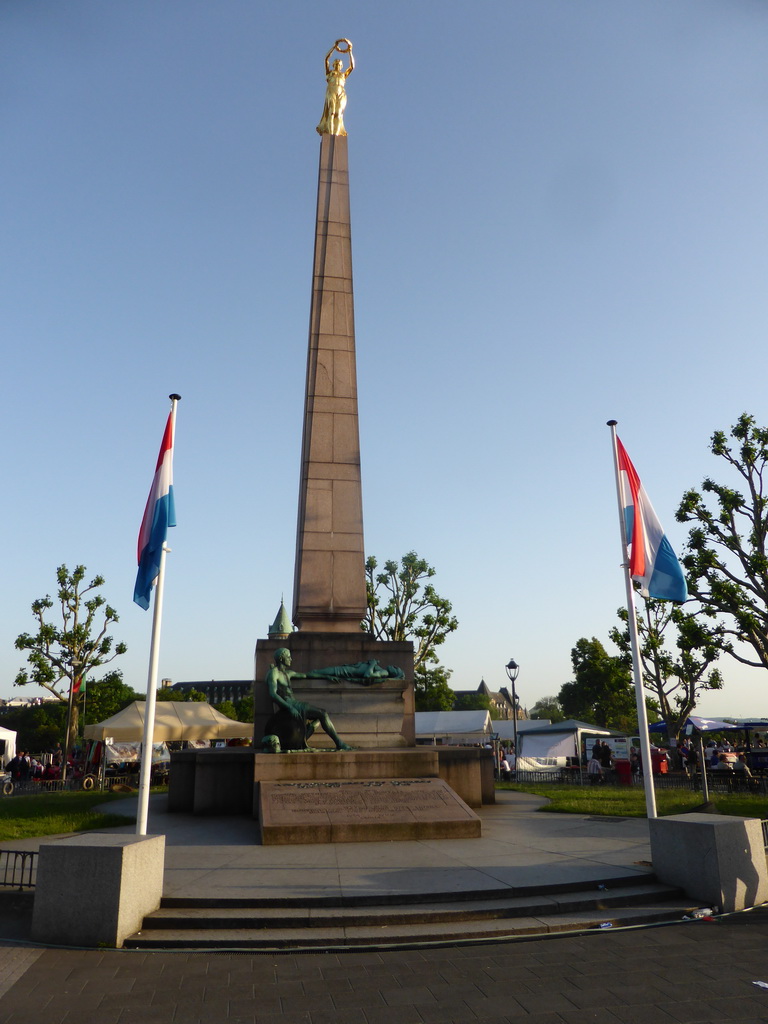 The Gëlle Fra Memorial (Monument of Remembrance) at the Place de la Constitution square