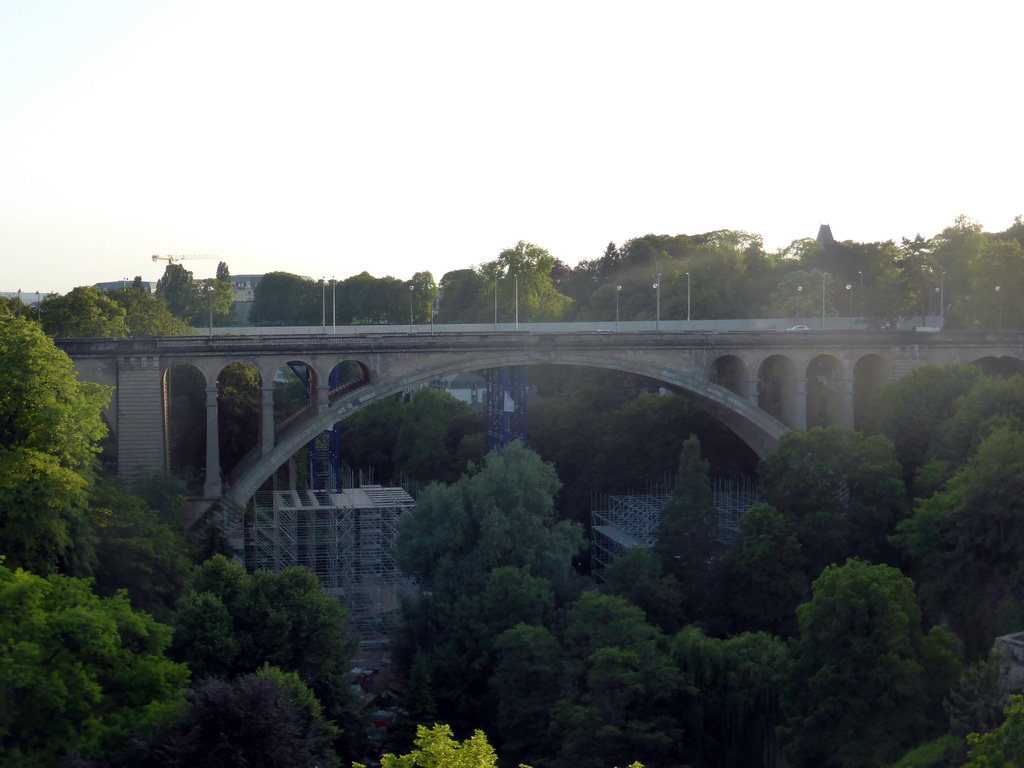 The Pont Adolphe bridge over the Vallée de la Pétrusse valley, viewed from the Place de la Constitution square