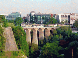 The Viaduc bridge over the Vallée de la Pétrusse valley, viewed from the Place de la Constitution square