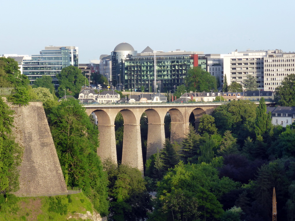 The Viaduc bridge over the Vallée de la Pétrusse valley, viewed from the Place de la Constitution square