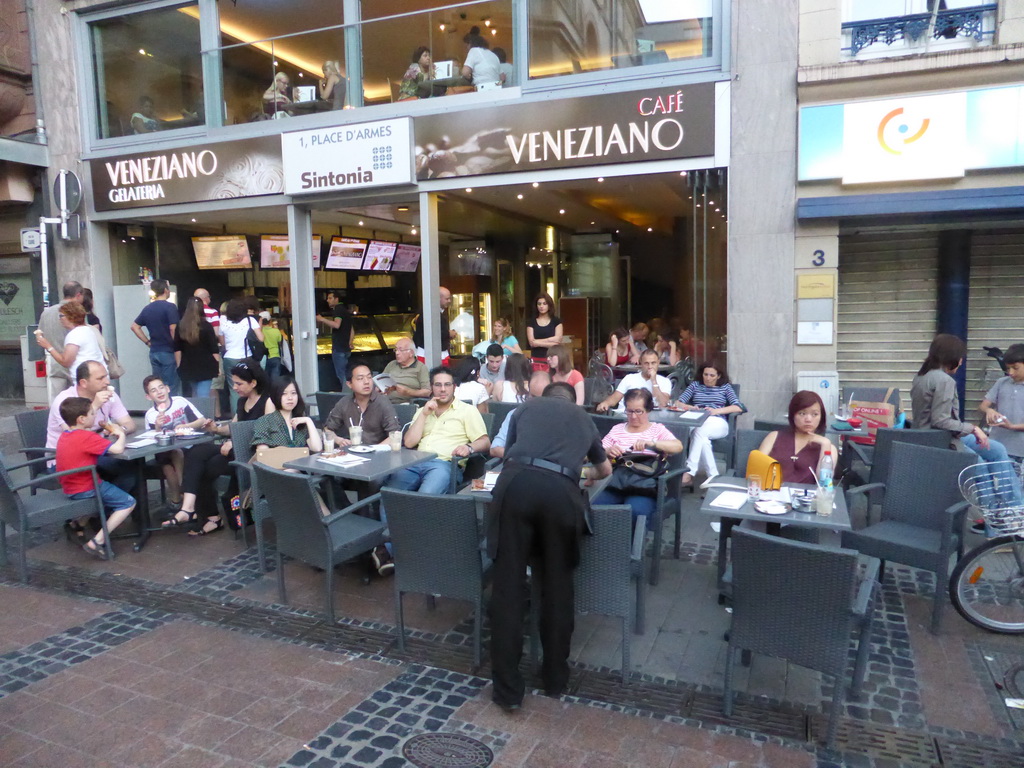 Miaomiao at the Café Veneziano at the Place d`Armes square