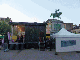 Stage and the statue of King William II of the Netherlands at the Place Guillaume II square