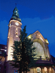 Front of the Luxembourg Railway Station, by night