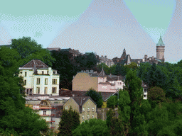 Houses in the Vallée de la Pétrusse valley and the Building of the European Coal and Steel Community, viewed from the Viaduc bridge