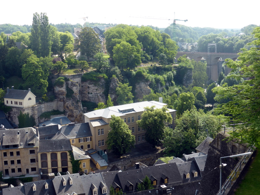 The Grund district and the railway bridge, viewed from the Judicial Precincts Area