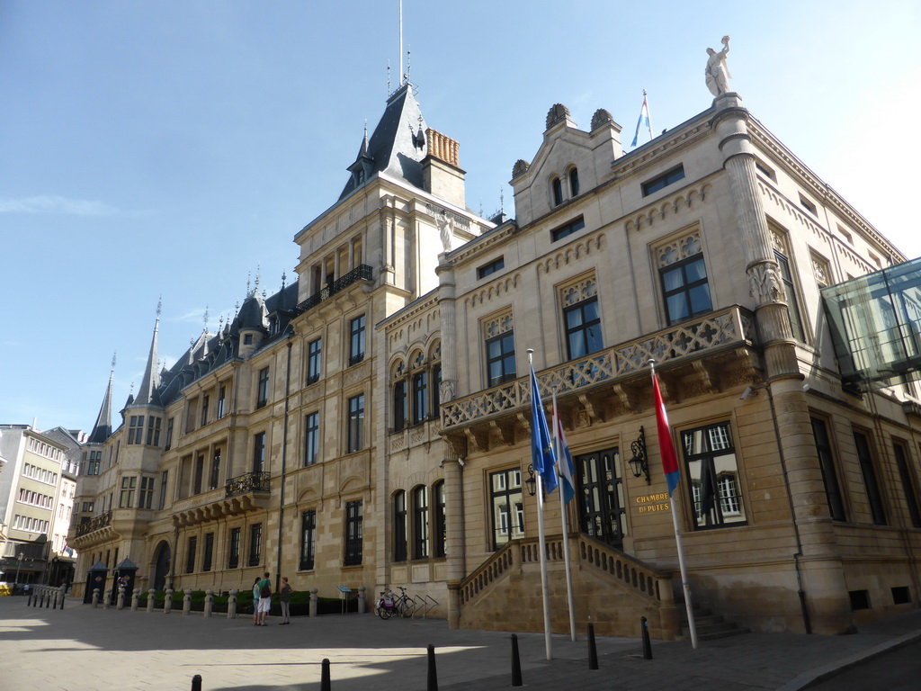 Front of the Grand Ducal Palace at the Rue du Marché-aux-Herbes street