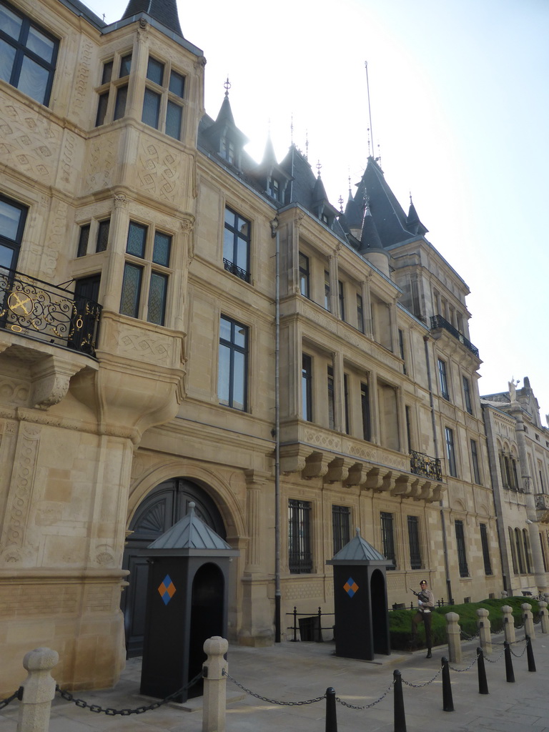Front of the Grand Ducal Palace at the Rue du Marché-aux-Herbes street