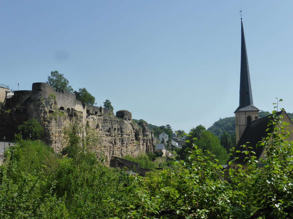 Tower of the Johanneskirche church and the Casemates du Bock