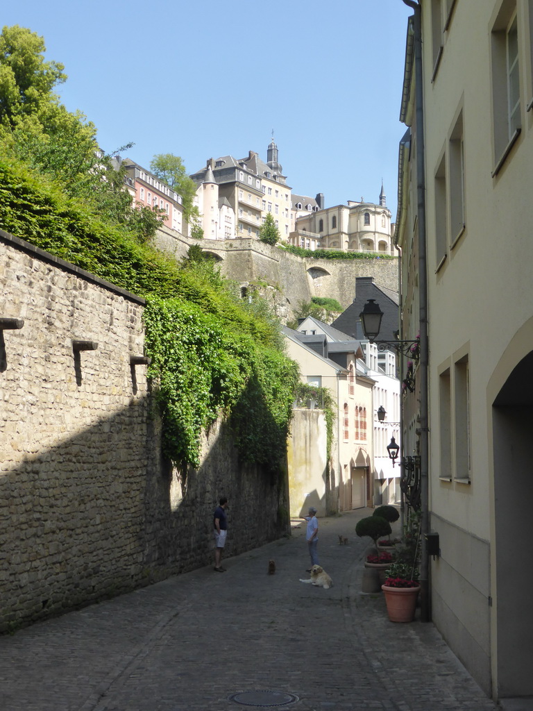 The Rue Plaetis street and Saint Michael`s Church