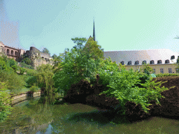 The Alzette-Uelzecht river, the Casemates du Bock, the Johanneskirche church and the Abbey of Neumünster