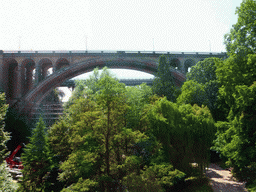 The Pont Adolphe bridge and the Pont Bleu bridge over the Vallée de la Pétrusse valley, viewed from the staircase to the Casemates de la Pétrusse