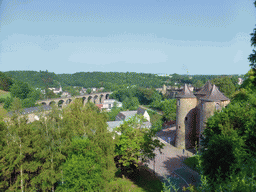 The Three Towers and the railway bridge, viewed from the Rue du Nord street