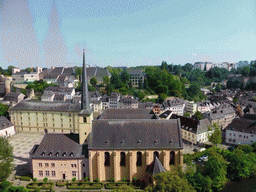 The Grund district with the Abbey of Neumünster and the Johanneskirche church, viewed from the northeast end of the Chemin de la Corniche street