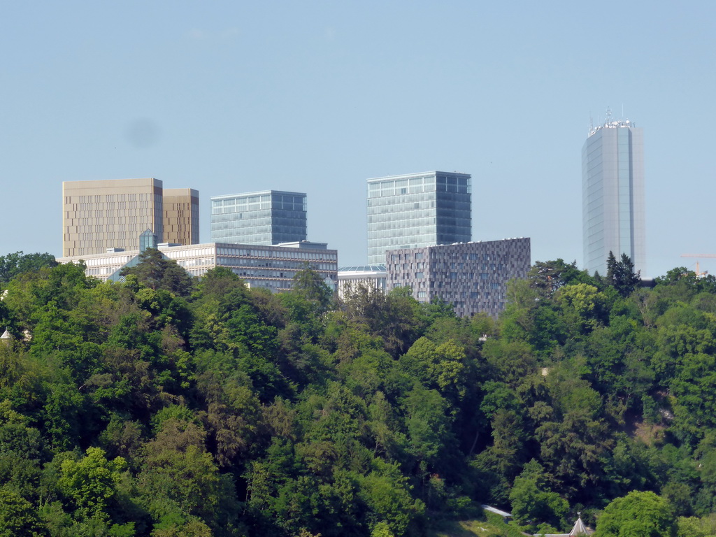 Buildings at the Kirchberg district, viewed from the Montée de Clausen street