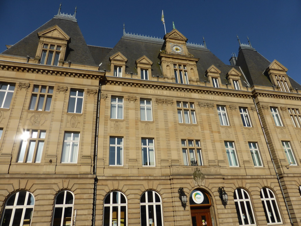 Facade of the Central Post Office at the Place Émile Hamilius square